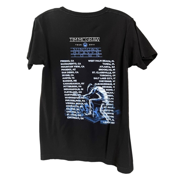 Vint2014 Tim McGraw Black Concert T Shirt Sundown Heaven Town Sz S GUC - Picture 2 of 11